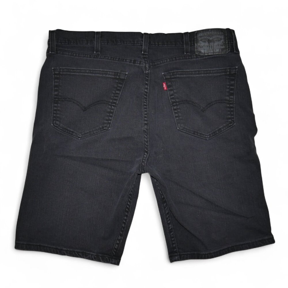 Levi's 505 Men’s Size 38 Jean Shorts Stretch Denim Jorts Solid Faded Black GUC